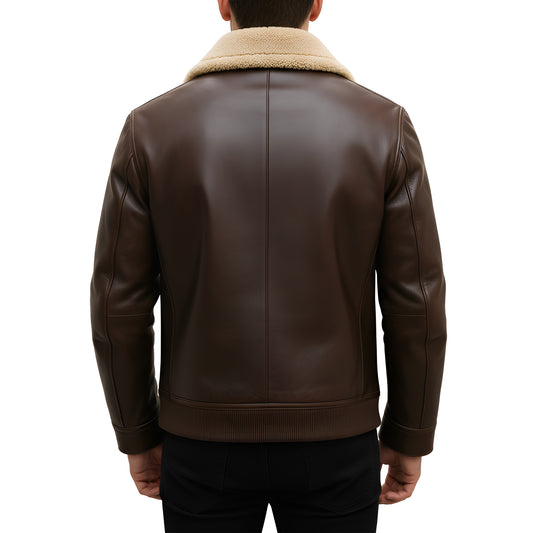 Ghost Forge Chocolate Brown Suave Lambskin Mens Club Leather Jacket