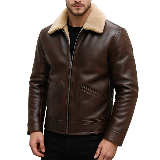 Ghost Forge Chocolate Brown Suave Lambskin Mens Club Leather Jacket