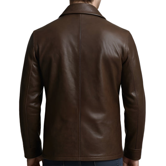 Chrome Forge Pure Chocolate Brown Mens Leather Fashion Jacket