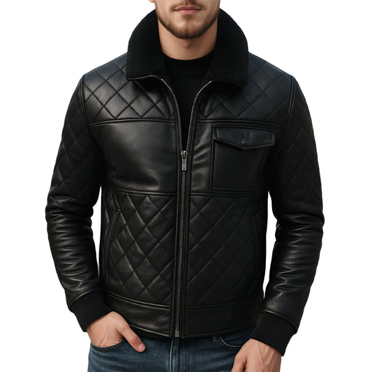 Blaze Wolf Prestige Mens Nappa Leather Bomber Jacket