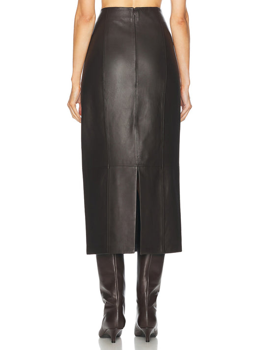 Sienna Luxe High-Waist Leather Skirt with Tailored Charm