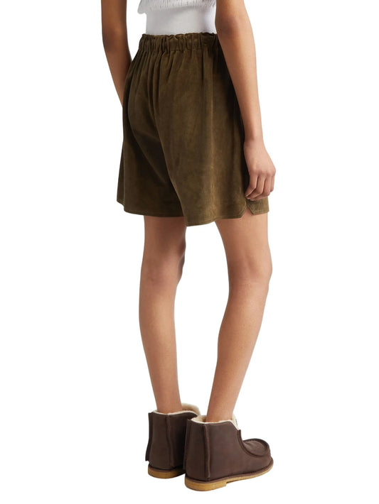 Suede Drawstring Waist Shorts for Relaxed Luxury