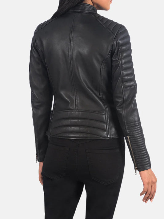 UrbanHides Timeless Black Leather Jacket with Zipper Accents