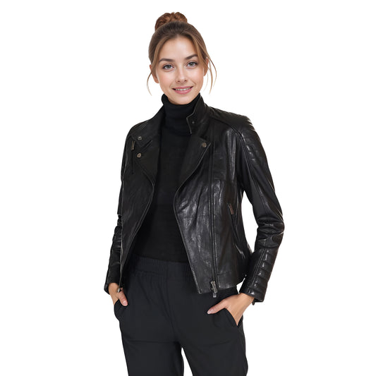 Rogue Rider Classic Biker Leather Jacket | Black Leather Jacket | Three Pockets