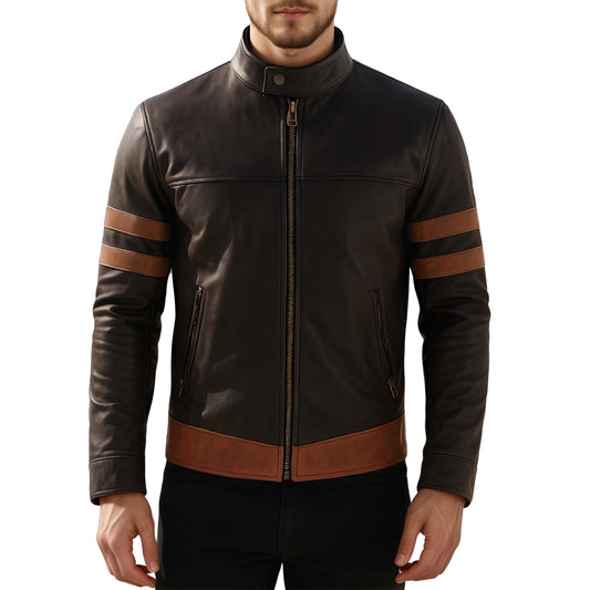 Iron Rider High Street Chocolate Brown Lambskin Leather Jacket for Men