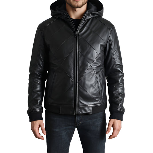 Night Forge Black Mens Lambskin Leather Fashion Jacket